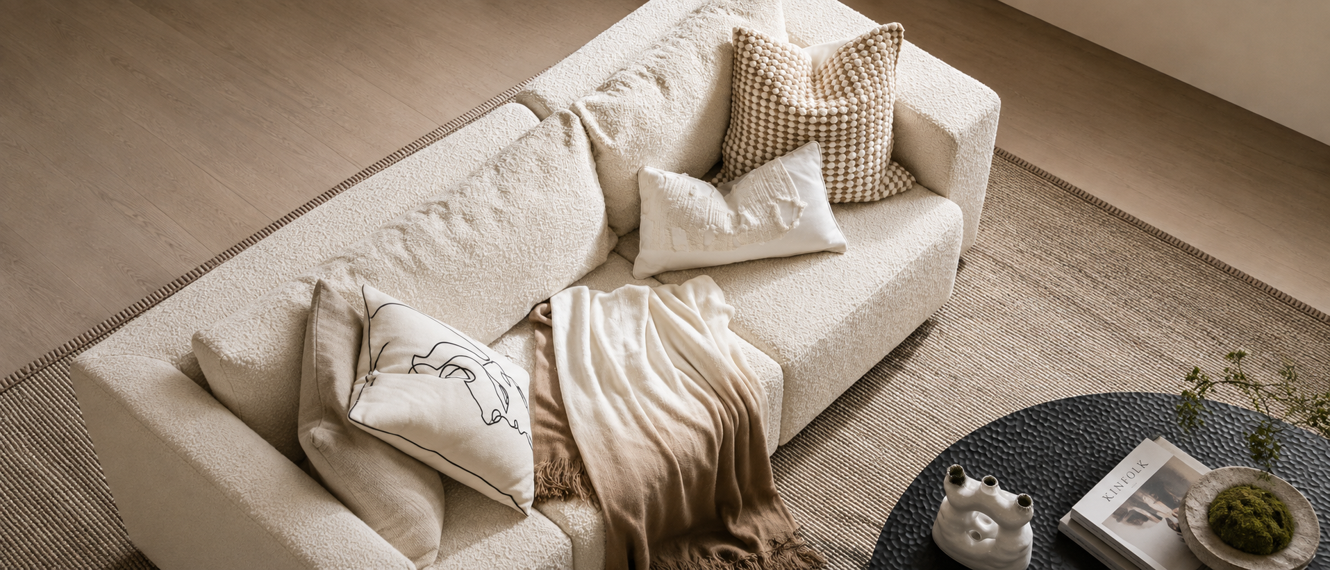 Textile details in a comfortable home