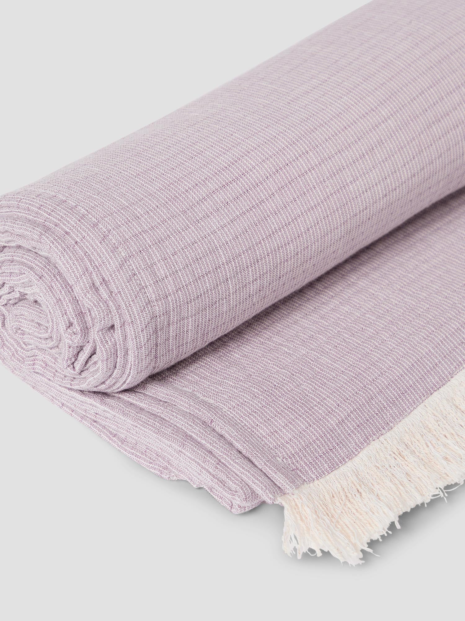 Elderberry Textured Cotton Throw Blanket - Fringed Edge