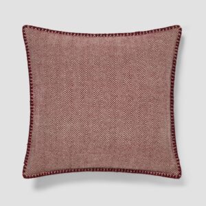 Rhubarb Herringbone Wool Square Cushion Cover - 20 x 20 in