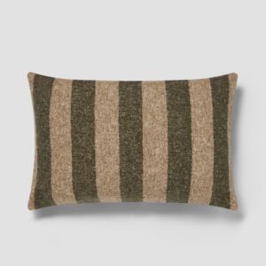 Fern Green & Oatmeal Wide Stripe Rectangle Cushion Cover - 16 x 24 in